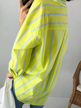 Striped Long Sleeve Loose Slimming Shirt